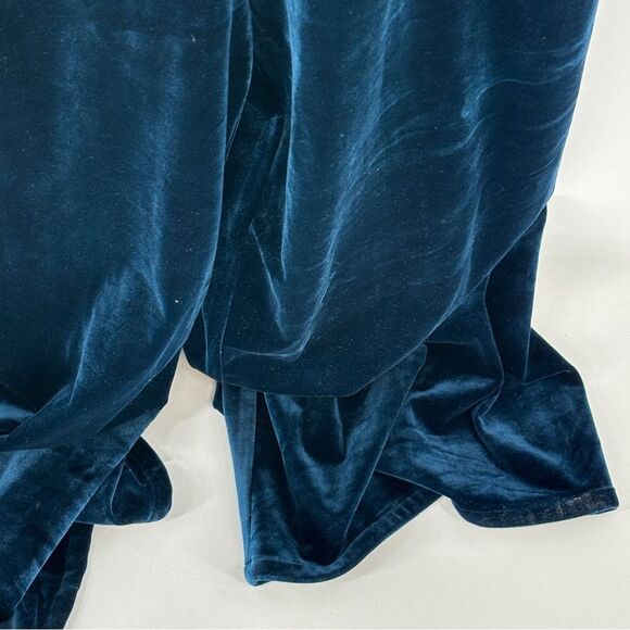 Anthropologie Greylin Luna blue Velvet Jumpsuit with Wrap VNeck wide leg  Design - Picture 9 of 10